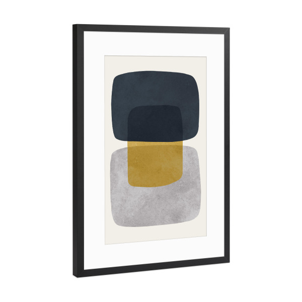 Poster mit Rahmen Schwarz (Metallic) "Expressionistische Formen B" artboxONE - Abstrakt,Geometrie