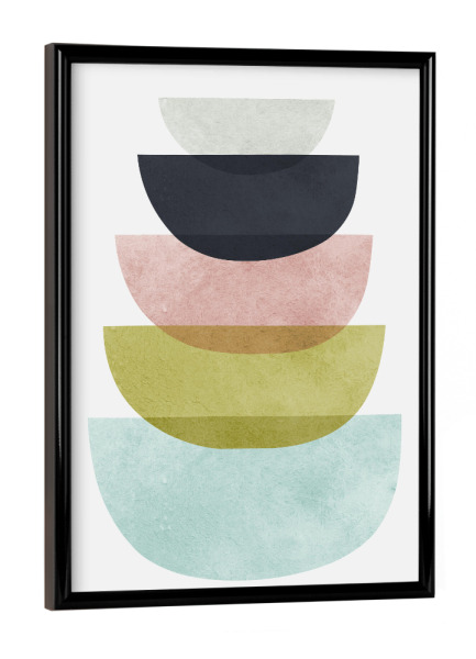 Poster mit schwarzem Rahmen "Expressionistische Formen H" artboxONE - Abstrakt,Geometrie