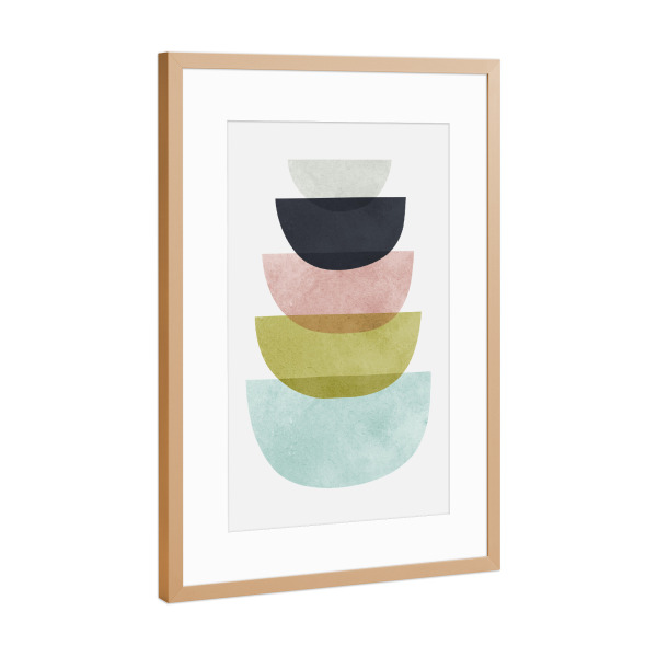 Poster mit Rahmen Kupfer "Expressionistische Formen H" artboxONE - Abstrakt,Geometrie