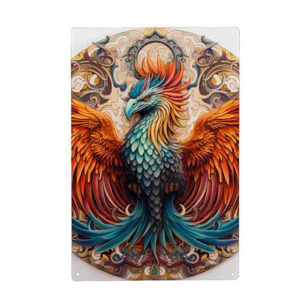 Holzbild "Mandala - Mystisch - Phönix" artboxONE - Tiere,Abstrakt,Fiktion