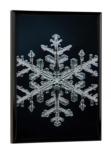 Poster mit schwarzem Rahmen "Schneeflocken-Makro" artboxONE - Natur,Abstrakt - Schwarz,Detail,Flocke,Eis,Makro,Natur,Fotografie,Schnee,Schneeflocke