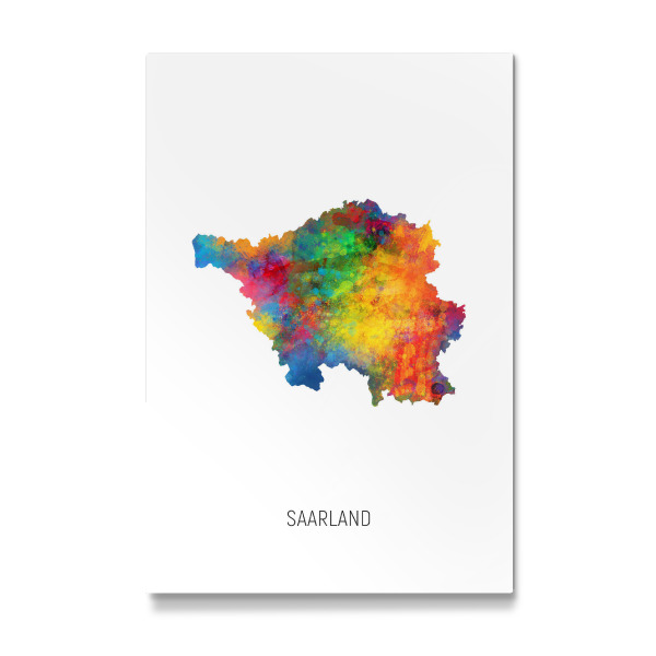 Galerie-Print "Aquarell-Landkarte des Saarlandes" 30x20 cm artboxONE