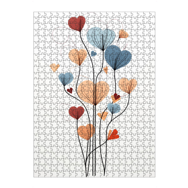 Puzzle Ravensburger "Zarte Blumen auf Weiß" artboxONE - Floral,Abstrakt,Liebe