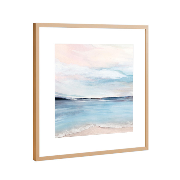 Poster mit Rahmen Kupfer "Küstenlinie I" artboxONE - Abstrakt,Reise / Strand und Meer - Meer,Strand,Küste,Meer