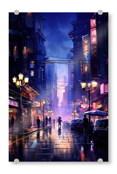 Acrylglasbild "Urban Nightlife Mystique" artboxONE - Städte / New York,Streetart,Städte / Tokio