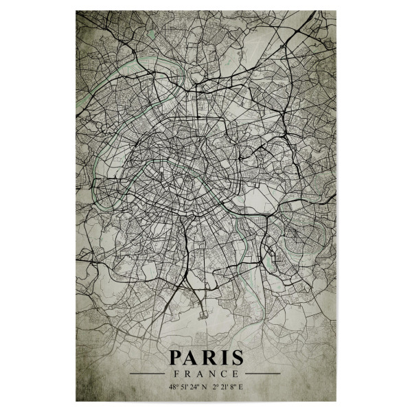 Poster 30x20 cm "Paris Vintage CityMap" artboxONE - Städte / Paris,Kartografie