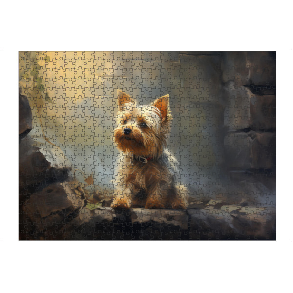 artboxONE Puzzle "Niedlicher Terrier an einer Wand" artboxONE - Natur,Tiere