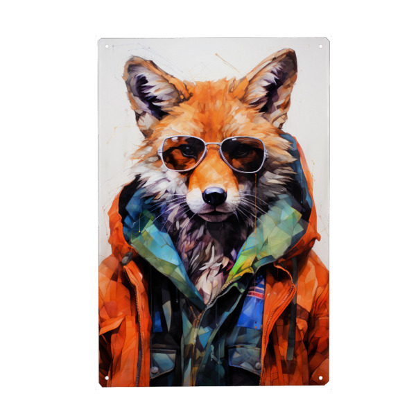 Holzbild "Fuchs Tierkunst A" artboxONE - Tiere - Fuchs,Tier,Tiere,Grafik,Illustration