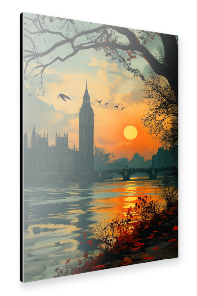Alu-Dibond "London in der Abenddämmerung" 30x20 cm artboxONE