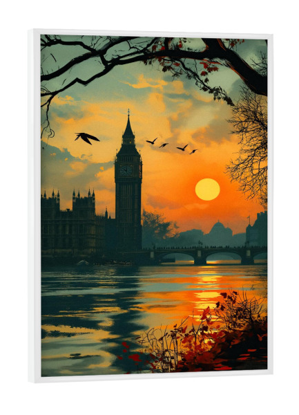 Poster mit weißem Rahmen "London in der Abenddämmerung" artboxONE - Städte / London,Reise,Architektur