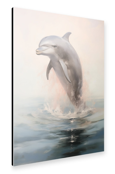 Alu-Dibond "Springender Delphin" 30x20 cm artboxONE