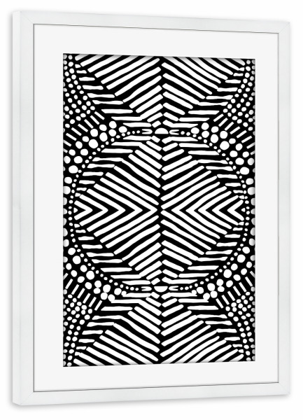 Poster mit Rahmen weiß "Stammes-Unendlichkeit" artboxONE - Natur,Abstrakt,Geometrie