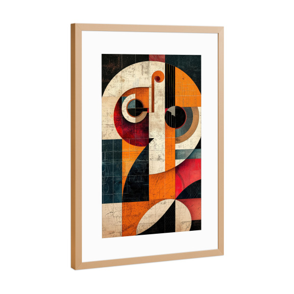 Poster mit Rahmen Kupfer "Künstlerische geometrische Formen" artboxONE - Abstrakt,Geometrie