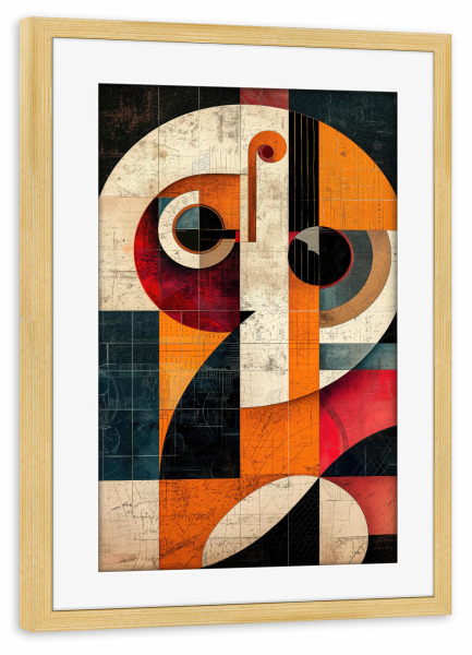 Poster mit Rahmen kiefer "Künstlerische geometrische Formen" artboxONE - Abstrakt,Geometrie