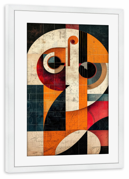 Poster mit Rahmen weiß "Künstlerische geometrische Formen" artboxONE - Abstrakt,Geometrie