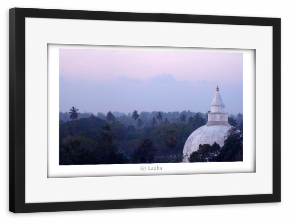 Poster mit Rahmen schwarz "Sri Lanka Tempel @ Sunset" artboxONE - Reise,Architektur,Reise / Asien,Reise / Länder