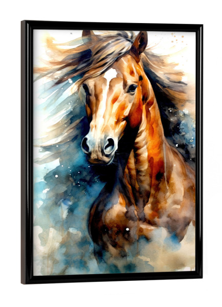 Poster mit schwarzem Rahmen "Pferd Aquarellkunst F" artboxONE - Tiere - Pferd,Pferde,Tier,Aquarell,Malerei,Pony