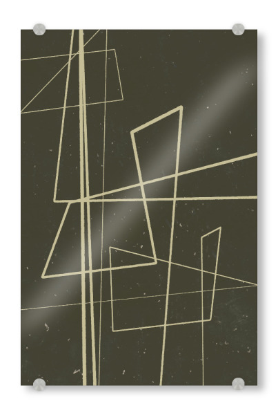 Acrylglasbild "Angular Lines Seventh" artboxONE - Abstrakt,Geometrie - Geometrie,Abstrakt,Linie,Linien,Schicht,Simpel,Grün