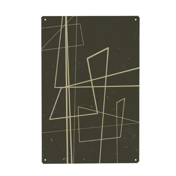 Holzbild "Angular Lines Seventh" artboxONE - Abstrakt,Geometrie - Geometrie,Abstrakt,Linie,Linien,Schicht,Simpel,Grün