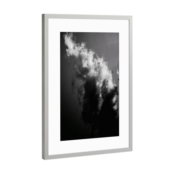 Poster mit Rahmen Silber "The Clouds" artboxONE - Natur,Abstrakt,Schwarzweiß - Wolken,Schwarzweiß