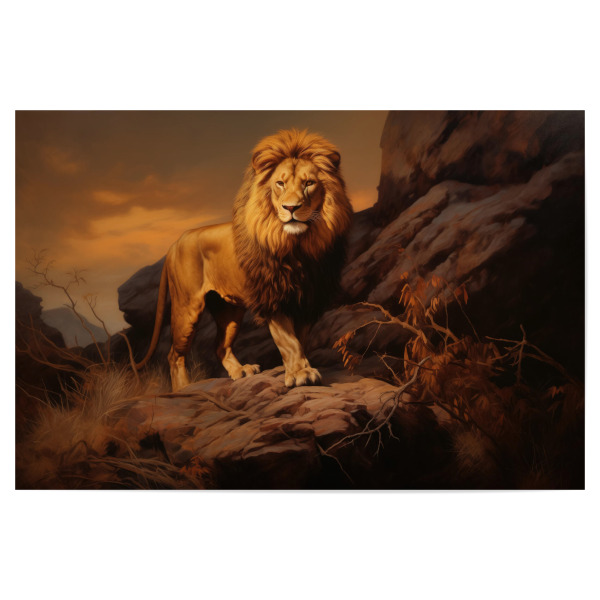 Poster 30x20 cm "Löwe bei Sonnenuntergang" artboxONE - Natur,Tiere