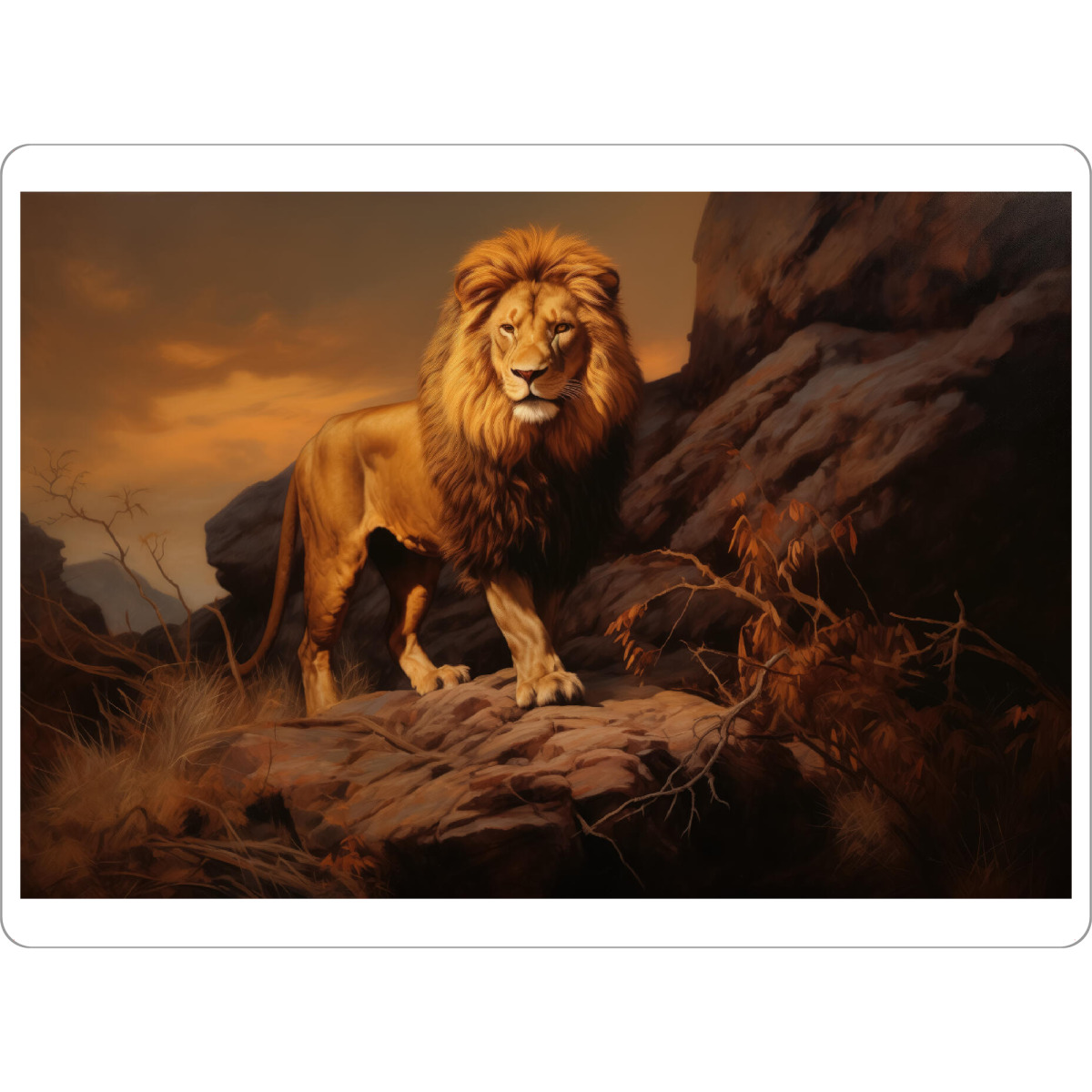 Tischset "Löwe bei Sonnenuntergang" artboxONE - Natur,Tiere