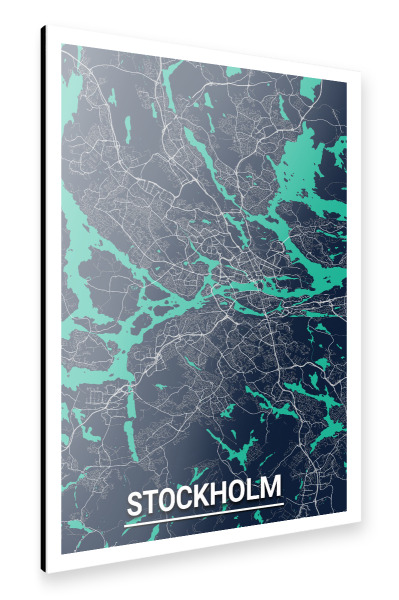 Alu-Dibond "Stockholm CityMap" 30x20 cm artboxONE