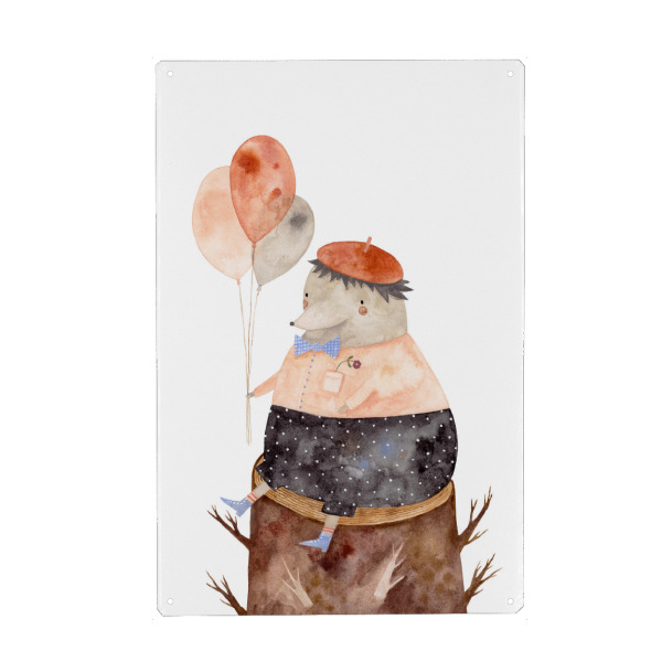 Metall Poster "Voglhuber - Maulwurf mit Ballons" artboxONE - Für Kinder,Tiere,Festivals - Maulwurf,Tier,Natur,Wald,Geburtstag,Fete,Party,Feier