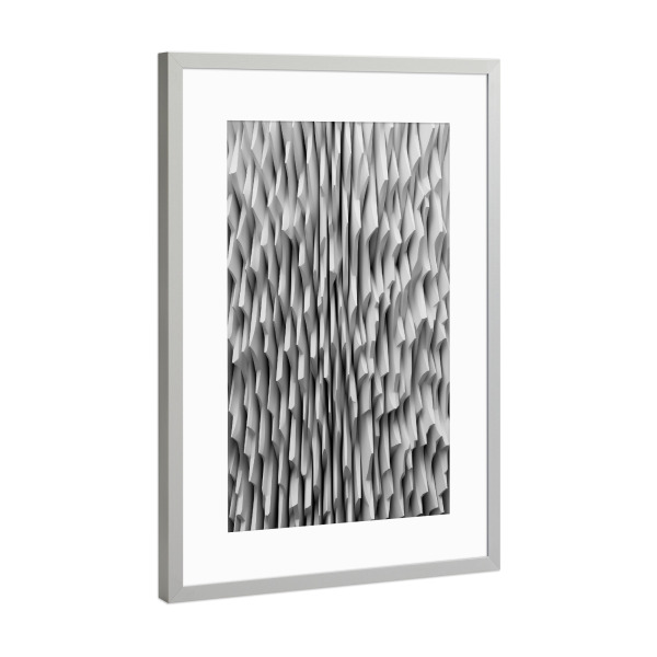 Poster mit Rahmen Silber "Moderne Dimension" artboxONE - Abstrakt,Schwarzweiß,Geometrie