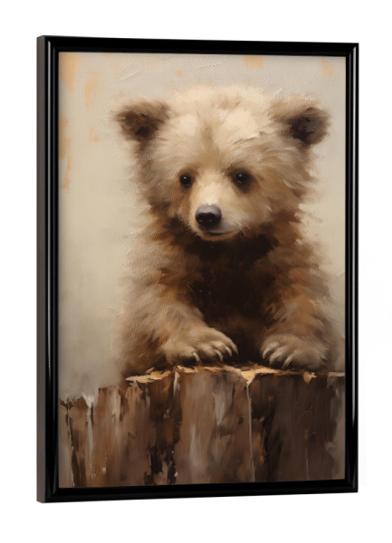 Poster mit schwarzem Rahmen "Baby Braunbär" artboxONE - Natur,Tiere