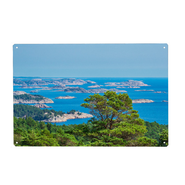 Holzbild "Meer, Bäume, Schären" artboxONE - Natur,Reise,Reise / Strand und Meer,Reise / Länder