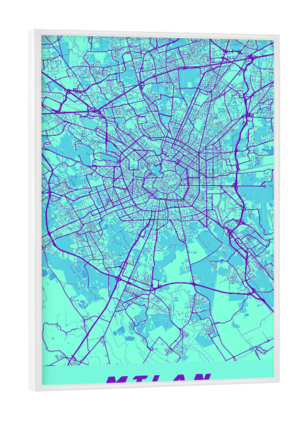 Poster mit weißem Rahmen "Milan CityMap" artboxONE - Städte / Mailand,Kartografie
