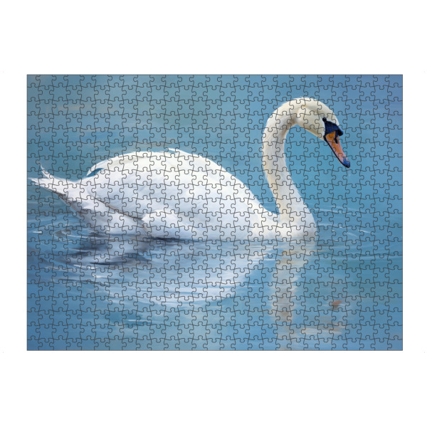 artboxONE Puzzle "Gemalter Schwan auf Blau" artboxONE - Natur,Tiere