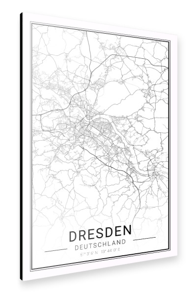 Alu-Dibond "Dresden als Cityplan" 30x20 cm artboxONE