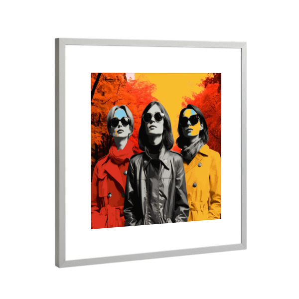 Poster mit Rahmen Silber "SHOPPENDE FRAUEN IN ZÜRICH" artboxONE - Städte,Menschen,Städte / Zürich,Für Mama - Pop-art,Frauen,Einkaufen,Zürich,Schweiz