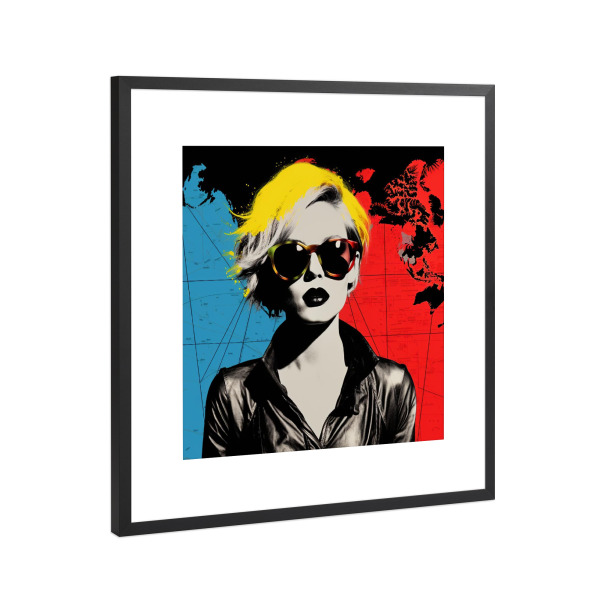 Poster mit Rahmen Schwarz (Metallic) "FASHION GIRL POPART" artboxONE - Abstrakt,Fashion,Für Mama - Mode,Frauenpower,Mädchen,Modeopfer,Frau,Frauenpower
