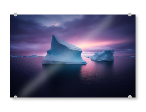Acrylglasbild "Eisberge in der Dämmerung" artboxONE - Natur,Reise / Strand und Meer