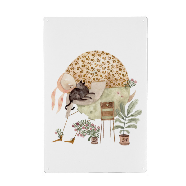 Metall Poster "Voglhuber - Katzenliebhaber" artboxONE - Natur,Für Kinder,Tiere