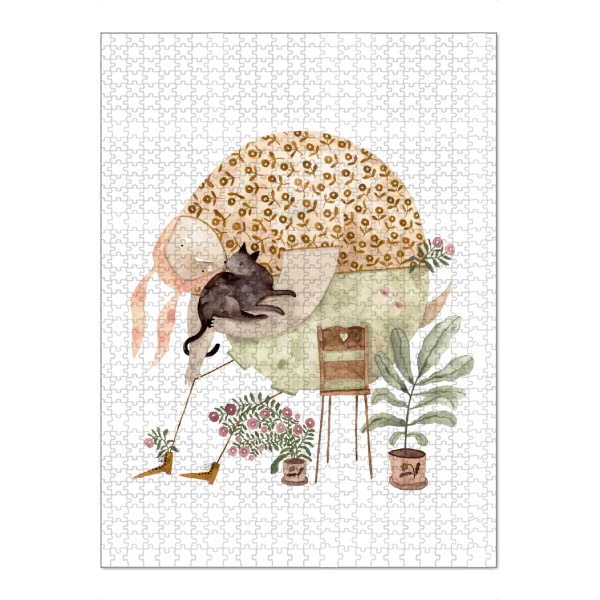 Puzzle Ravensburger "Voglhuber - Katzenliebhaber" artboxONE - Natur,Für Kinder,Tiere