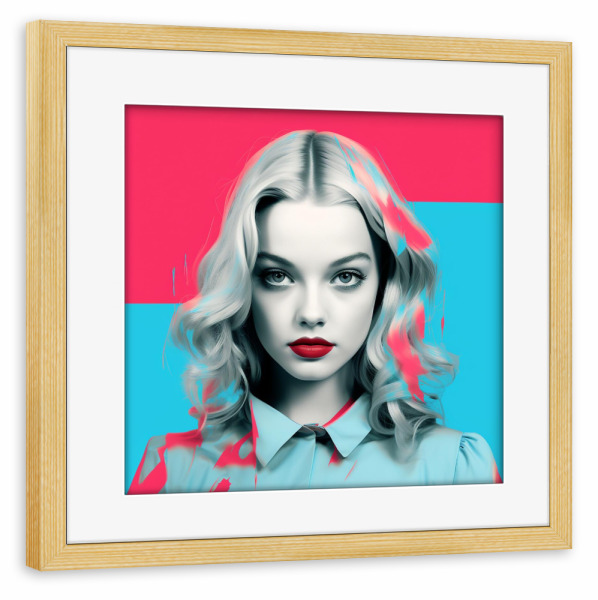 Poster mit Rahmen kiefer "ALICE" artboxONE - Comic,Abstrakt,Fashion,Fiktion - Alice,Alice im wunderland,Wunderland,Märchen,Frau,Pop-art,Kunst