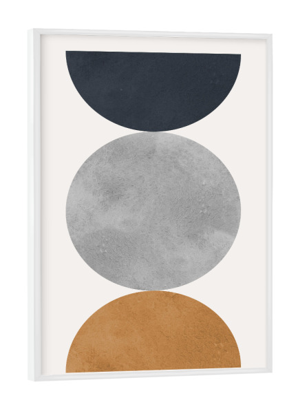 Poster mit weißem Rahmen "Circles and lines E" artboxONE - Abstrakt,Geometrie