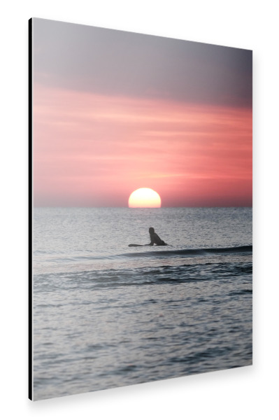 Alu-Dibond "Surfen am Strand" 30x20 cm artboxONE