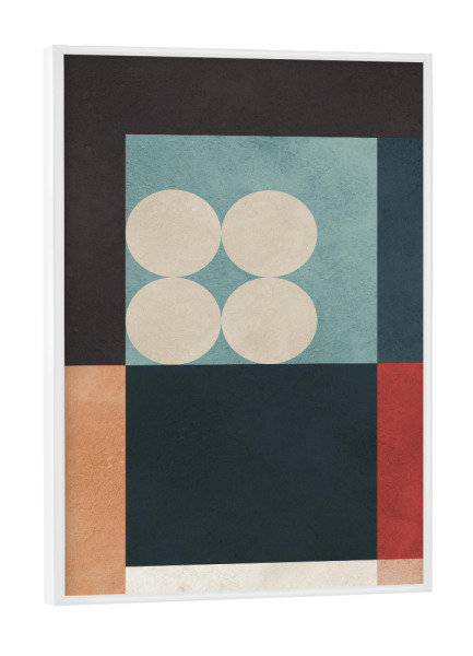 Poster mit weißem Rahmen "Bunte Geometrie E" artboxONE - Abstrakt,Geometrie