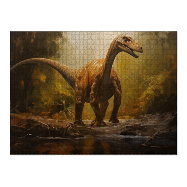 Puzzle Ravensburger "Brachiosaurus-Gemälde" artboxONE - Natur,Tiere - Kunst,Groß,Brachiosaurus,Leinwand,Dino,Dinosaurier,öl,Farbe,Gemälde,Rex