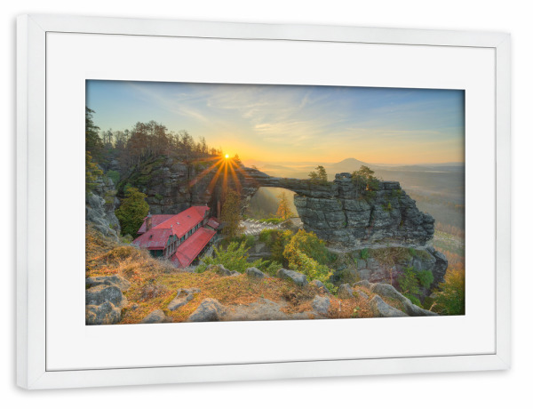 Poster mit Rahmen weiß "Prebischtor in Tschechien" artboxONE - Natur,Reise,Reise / Länder
