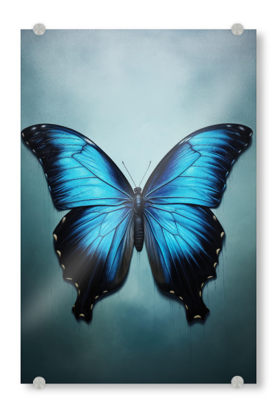 Acrylglasbild "Blauer Morpho-Schmetterling" artboxONE - Natur,Tiere