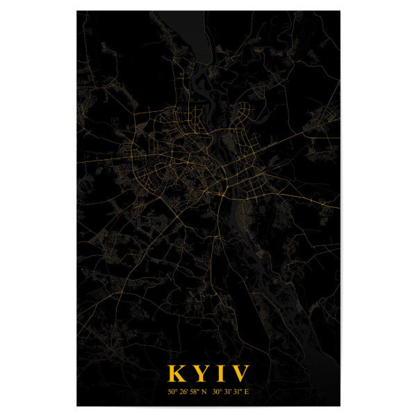 Poster 30x20 cm "CityMap von Kiew" artboxONE - Städte / Weitere,Kartografie