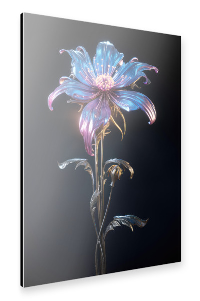 Alu-Dibond "Biolumineszierende Blume" 30x20 cm artboxONE