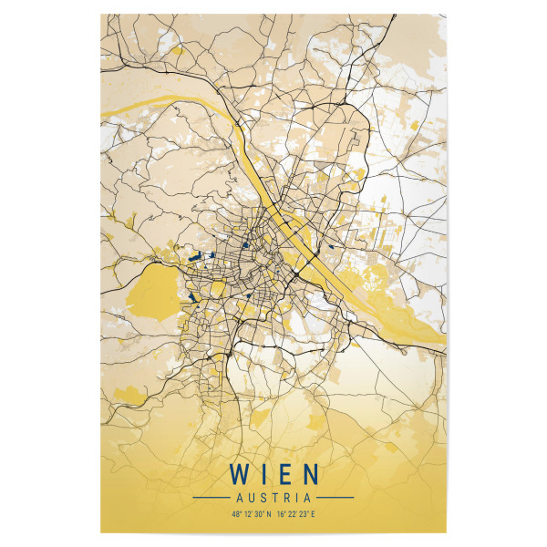 Poster 30x20 cm "Stadtplan Wien City" artboxONE - Städte / Wien,Kartografie