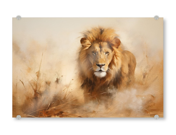 Acrylglasbild "Gemalter Löwe" artboxONE - Natur,Tiere - Afrika,Tier,Kunst,Leinwand,Impressionistisch,Löwe,Natur,öl,Malerei,Wild,Tierwelt